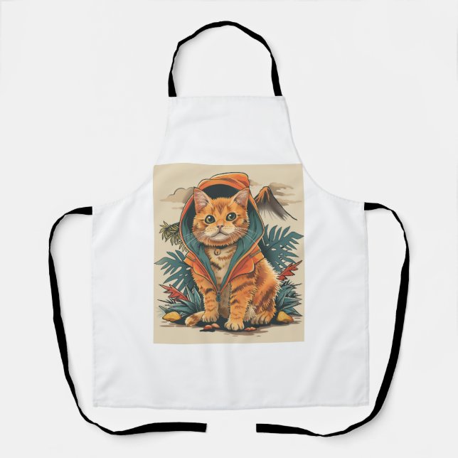 Dinosaur Cat Explorer Apron (Front)