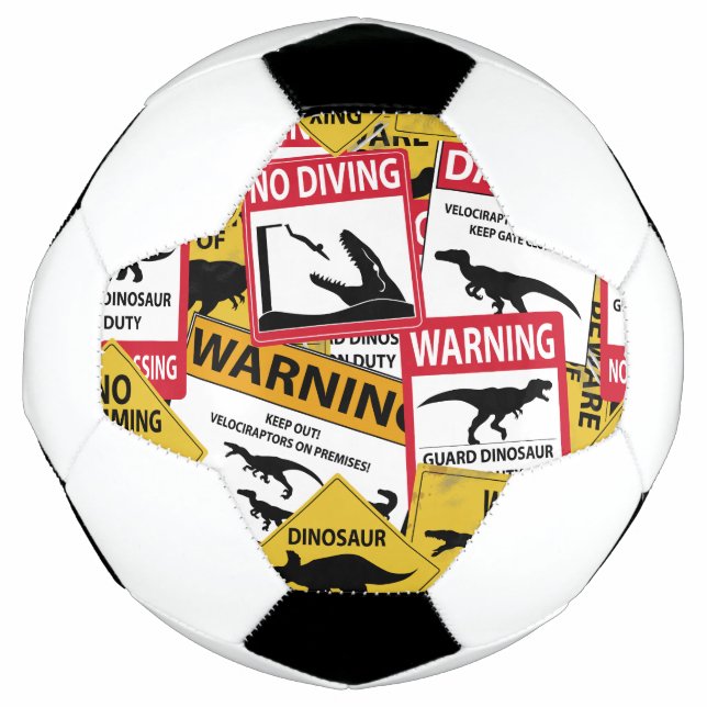 Dinosaur Caution Signs Football (Front)
