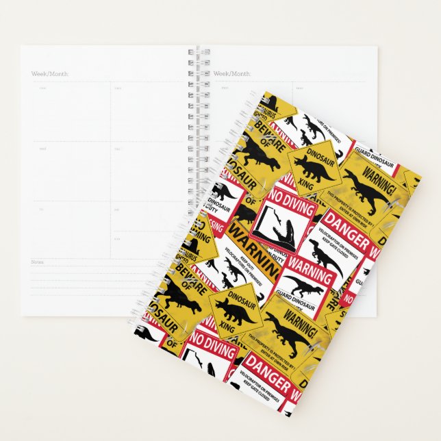 Dinosaur Caution Signs Planner (Display)