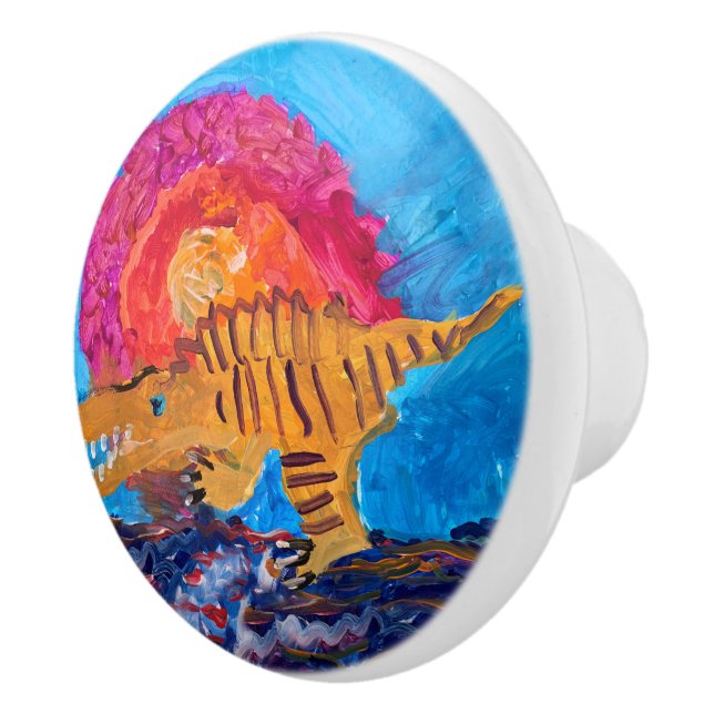 Dinosaur Ceramic Knob (Right)