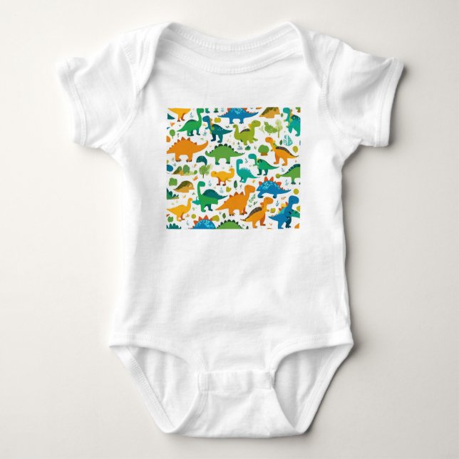 Dinosaur Character Clothes Baby Bodysuit (Front)