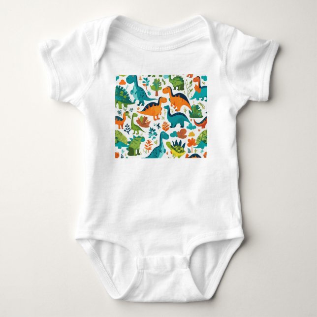 Dinosaur Character Clothes Baby Bodysuit (Front)