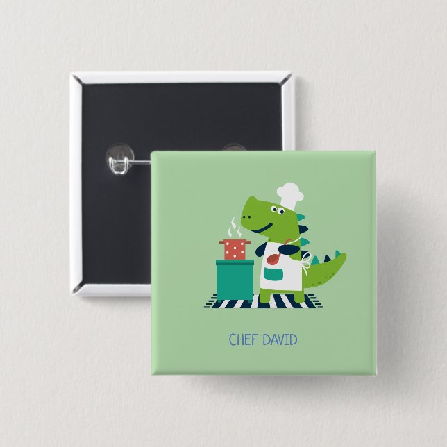 Dinosaur chef badge (Front & Back)