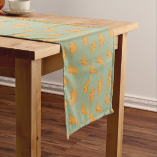 Dinosaur Chicken Nugget Rich Sage Green Kids Short Table Runner