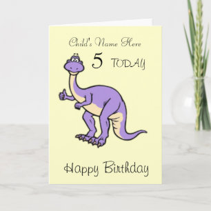 Dinosaur Child's Personalized Birthday Card