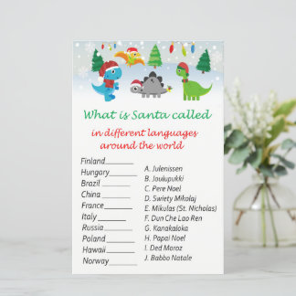Dinosaur christmas around the world game