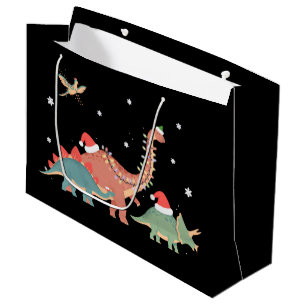 Dinosaur Christmas Dino Lover Xmas  Large Gift Bag