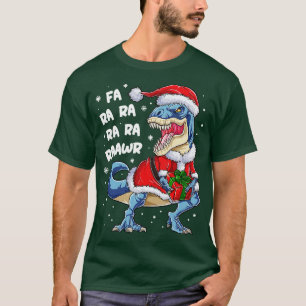 Dinosaur Christmas Fa Ra Ra Rawr T rex Santa Boys T-Shirt
