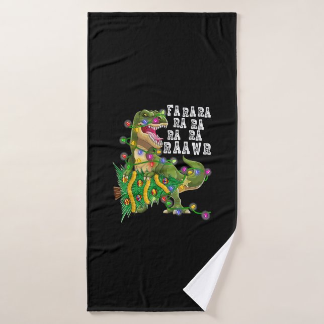 Dinosaur Christmas Fa Ra Rawr Tree Rex Boys Xmas G Bath Towel (Bath Towel)