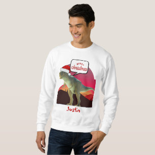 dinosaur christmas gift, personalised name sweatshirt