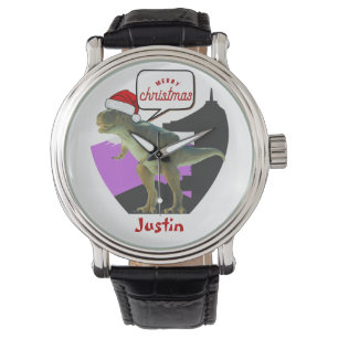 dinosaur christmas gift, personalized name  watch