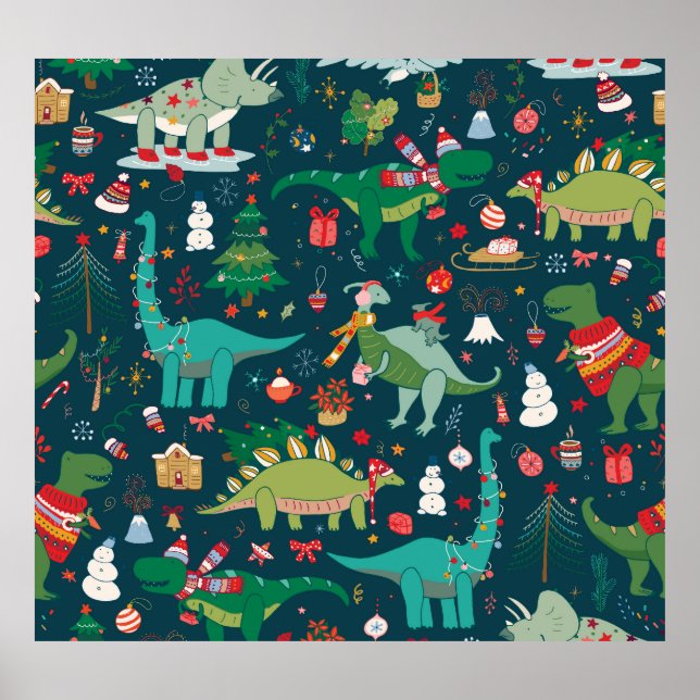 Dinosaur Christmas: Happy New Year Poster (Front)