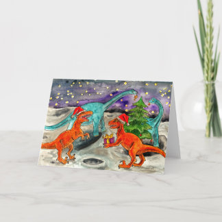 Dinosaur Christmas Holiday Card