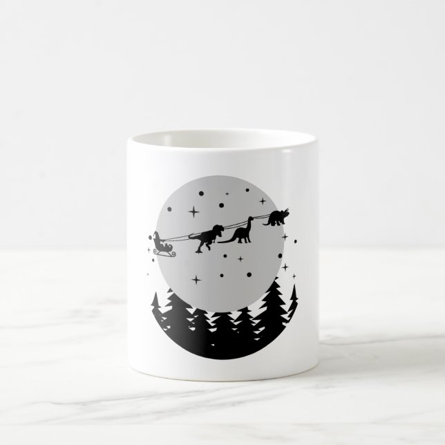 Dinosaur Christmas Kid Gift, Family Decoration Coffee Mug (Center)
