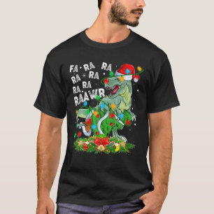 Dinosaur Christmas Lighting Fa Ra Ra Raawr Tree Re T-Shirt