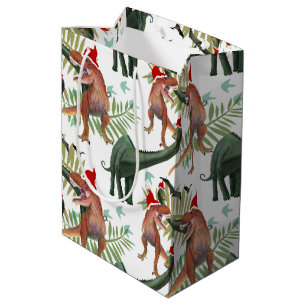 Dinosaur Christmas Medium Gift Bag