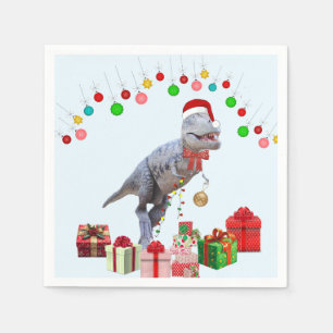 Dinosaur Christmas Napkin