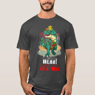 Dinosaur Christmas Pyajama Merry Re mas Merry Rema T-Shirt