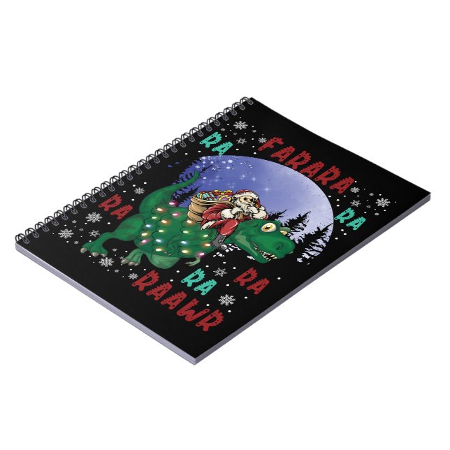Dinosaur Christmas Santa Claus Notebook (Left Side)