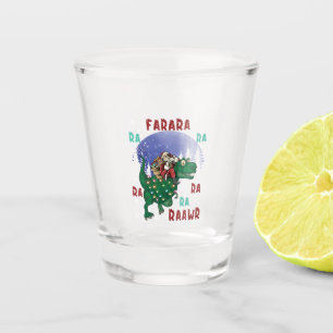 Dinosaur Christmas Santa Claus Shot Glass