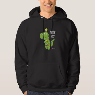 Dinosaur Christmas Santa Lights Tree Rex Xmas Hoodie