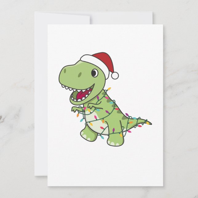 Dinosaur Christmas Snow Winter T-Rex Dino Adult Cl Invitation (Front)
