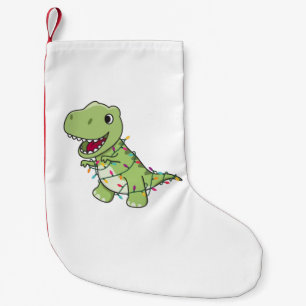 Dinosaur Christmas Snow Winter T-Rex Dino Adult Cl Small Christmas Stocking