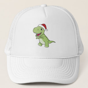Dinosaur Christmas Snow Winter T-Rex Dino Trucker Hat