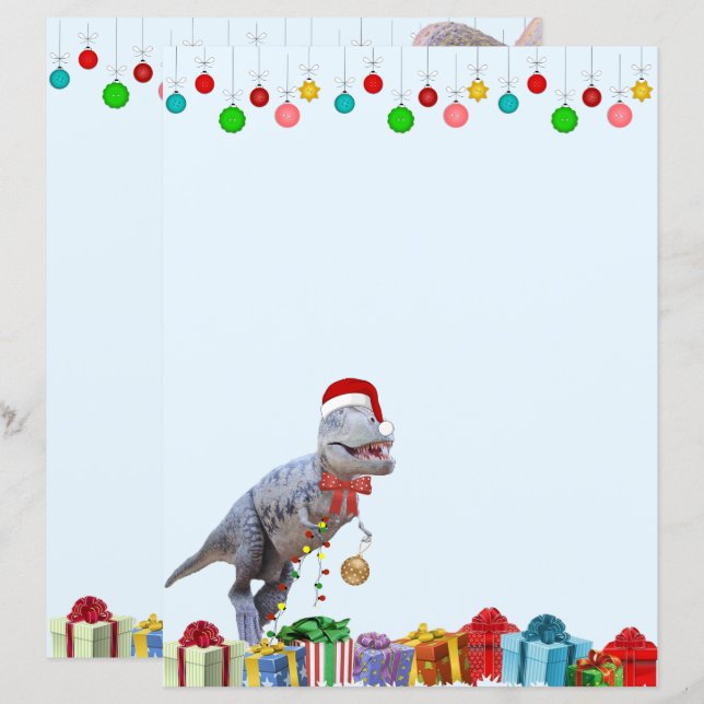 Dinosaur Christmas Stationary (Front/Back)