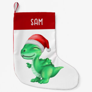 Dinosaur Christmas Stockings Cute Dinosaur Green
