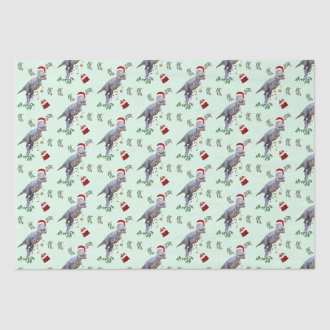 Dinosaur Christmas Tissue Paper (Front)
