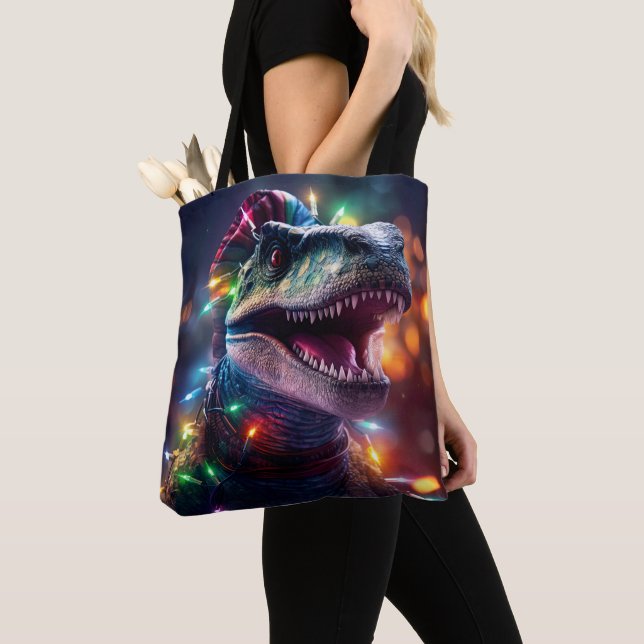 DINOSAUR CHRISTMAS TOTE (Close Up)