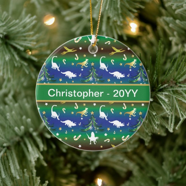 Dinosaur Christmas Tree Ceramic Tree Decoration (Tree)