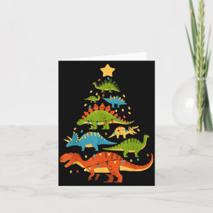 Dinosaur Christmas Tree Dino Trex Dinosaur Lover C Card