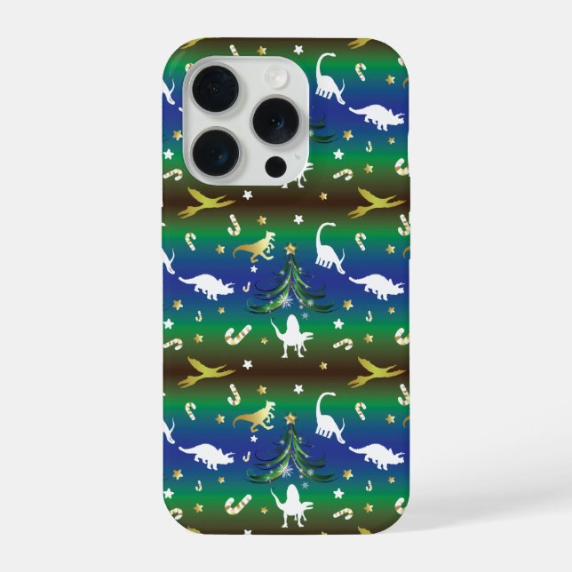 Dinosaur Christmas Tree iPhone Case (Back)