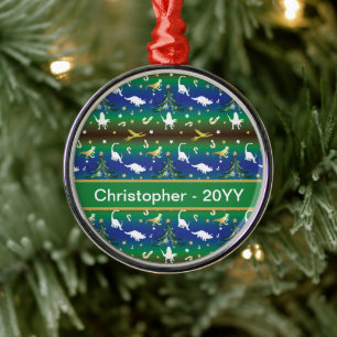 Dinosaur Christmas Tree Metal Tree Decoration