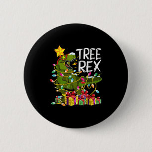 Dinosaur Christmas Tree Pajama Rex Reptile Boys Gi 6 Cm Round Badge