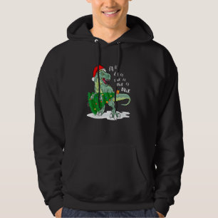 Dinosaur Christmas Tree Rex Boys Xmas Hoodie