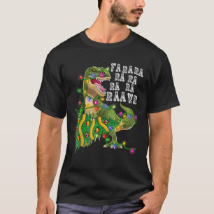Dinosaur Christmas Tree Rex Men Boys Kids Xmas Gif T-Shirt