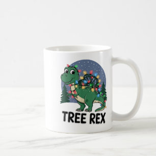 Dinosaur Christmas Tree Rex Pajamas Men Boys Xmas  Coffee Mug