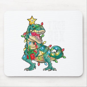 Dinosaur Christmas Tree Rex Pyjamas Men Boys Xmas Mouse Mat