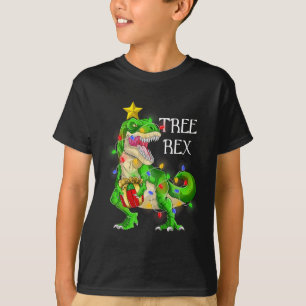 Dinosaur Christmas Tree Rex Pyjamas Men Boys Xmas  T-Shirt