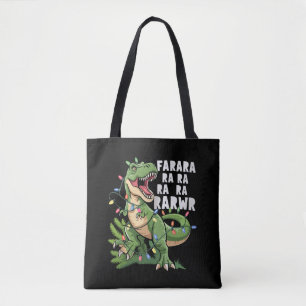 Dinosaur Christmas Tree Rex Xmas Gifts Tote Bag