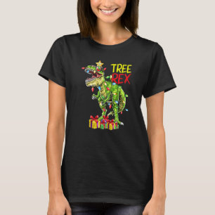 Dinosaur Christmas Tree Rex Xmas Lights Pajamas Me T-Shirt