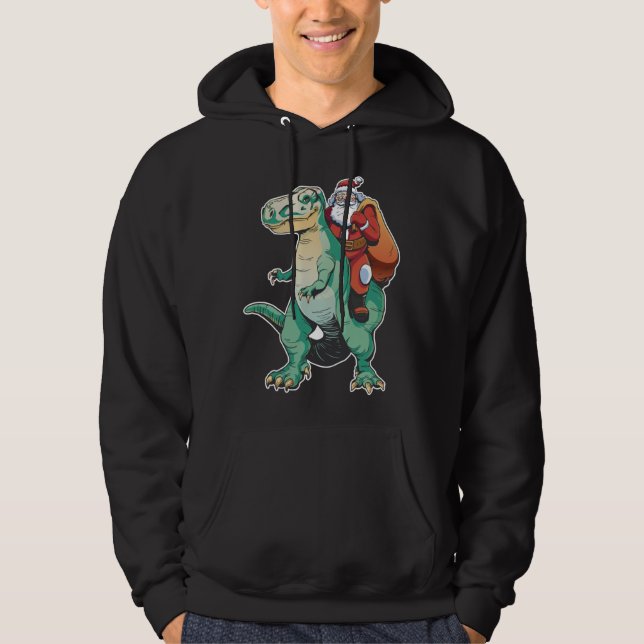 Dinosaur Christmas Tree T-Rex Christmas Hoodie (Front)