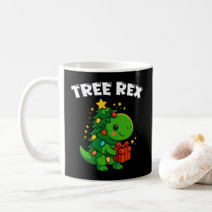 Dinosaur Christmas Tree T-Rex Cute Dino Xmas Party Coffee Mug
