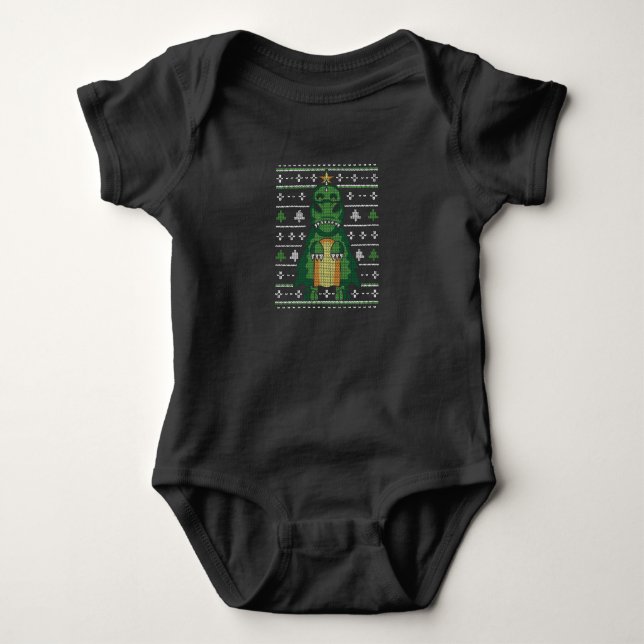 Dinosaur Christmas Tree Ugly Sweater (Front)