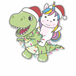 Dinosaur Christmas Unicorn Winter T-Rex Dino