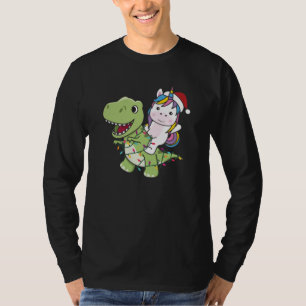 Dinosaur Christmas Unicorn Winter T-Rex Dino T-Shirt