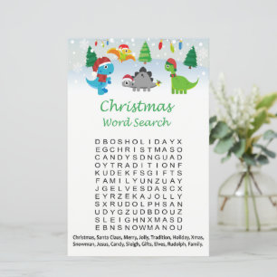 Dinosaur christmas word search game